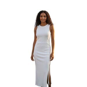 (F-183) Chicme ahorts sleeves womens dress‎ size L white color